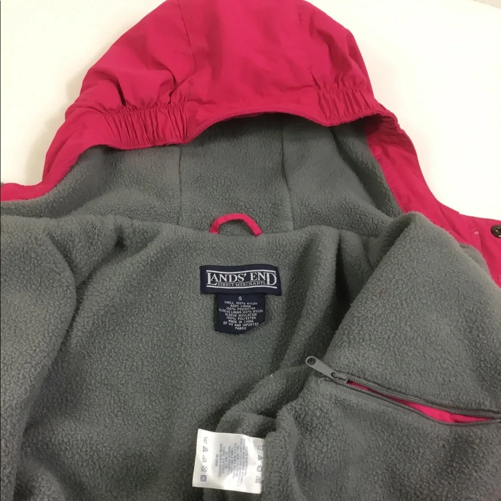 Lands End kids Coat Pink Size S zip up ‎ snap